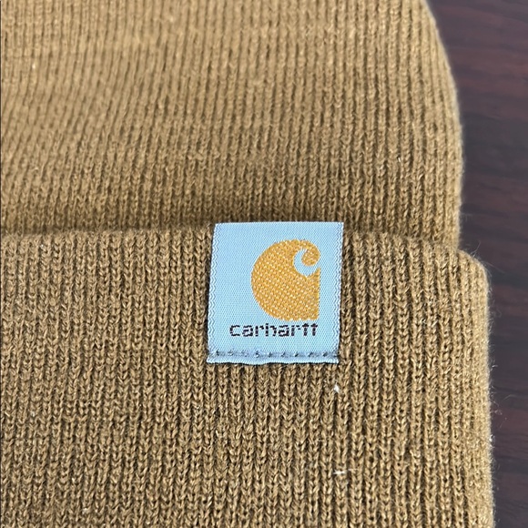 Carhartt Brown Knit Beanie with Cuffed Design - Picture 3 of 3